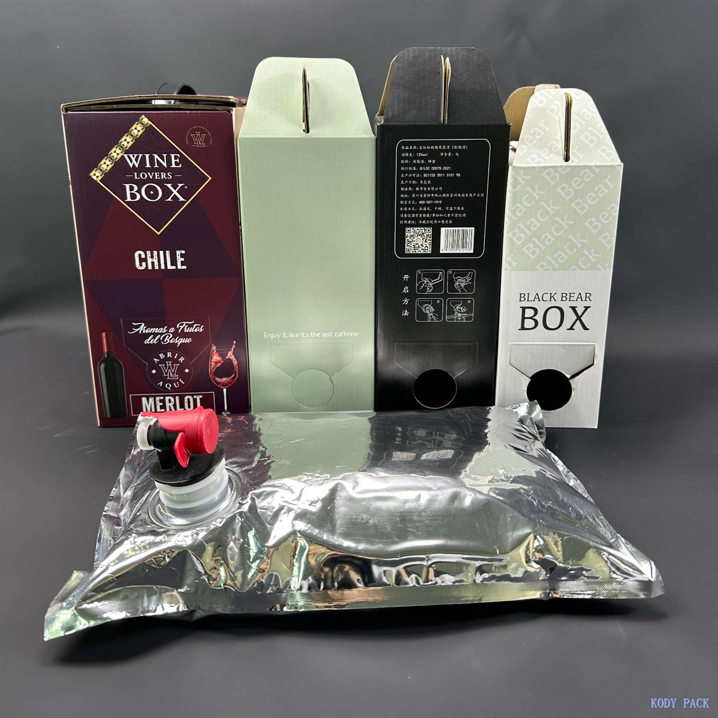 Aluminum Metalized Wine Bib Bag in Box Bags With Faucet For Drinks Coffee Milk Party Outdoor Use